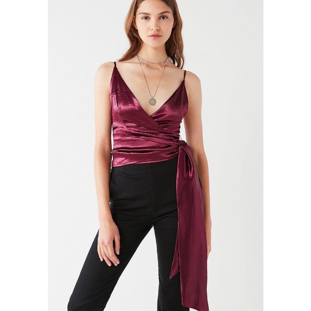 UO Carrie Satin Tie-Side Cami